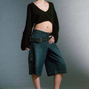 I.AM.GIA Cropped IZARI Knitted Sweater in Black